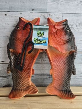 Fish Flip Flop Sandals Beach Shoes Size 42/43 Unisex Waterproof Gag Gift